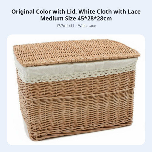 Lidded wicker basket - lidded,
