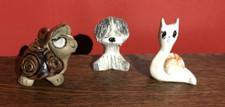 POTTERY MINI ANIMALS - STYLE OF PHILIP LAURESTON BUT USIGNED- TURTLE SNAIL & DOG
