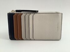 New Radley ‘Tavistock Stripe’ Cream Leather Medium Zip-top Coin Card Case