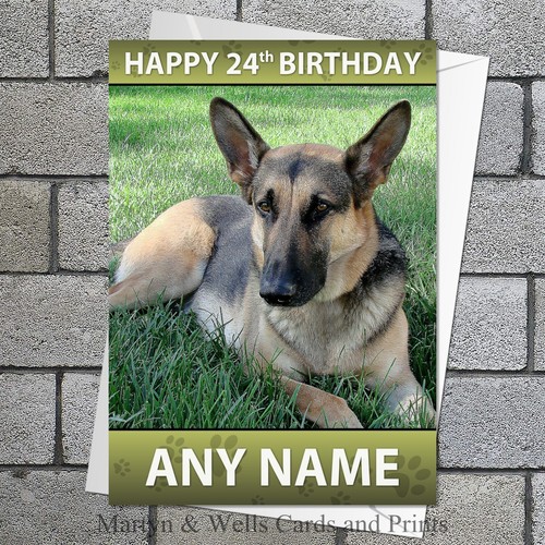 German shepherd birthday card - german,