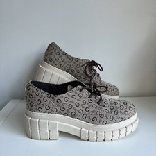 GUESS Chunky Heels Shoes Trainers Clogs Brown Women’s UK 6.5 Guess Print Design