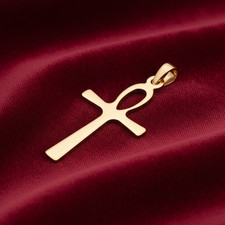 18ct gold ankh - gold, pendant