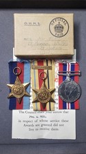 WW2 medals, PTE A W Hill, KIA