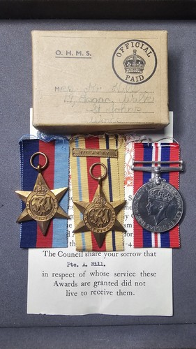 Ww2 medals pte hill kia - a, hill,