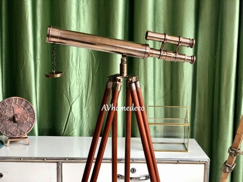 Floor standing brass telescope - floor,