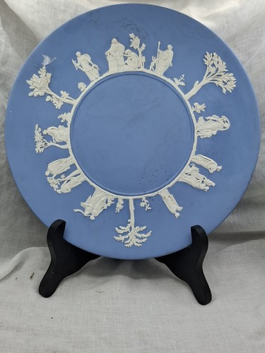 Wedgwood blue jasperware plate - wedgwood,