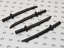 Lego Accessory Weapon, Shamshir/Katana Sq Grd, No Pommel [30173b] Black x4