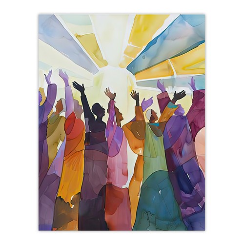 Religious choir praise stained - religious,