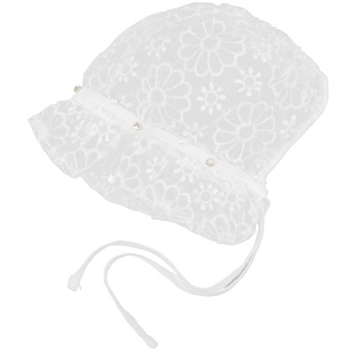 White baby girl - lace, bonnet