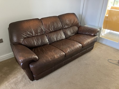 Leather sofa seater brown - leather,