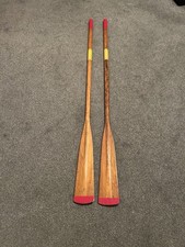 Two Vintage Wooden Rowing Boat Oars