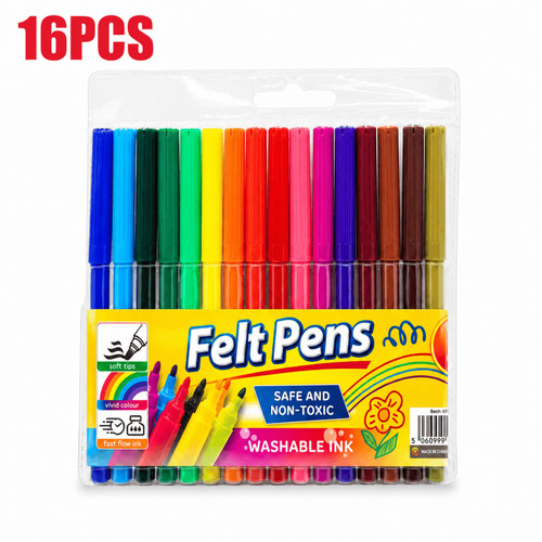 16pcs felt tip pens vibrant - 16pcs,