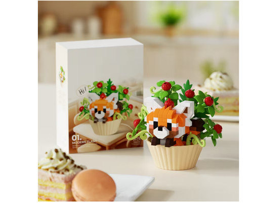 Red panda flower pot nano - red,