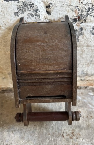 Antique wooden toilet paper - toilet,