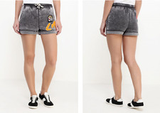 Topshop Tiger Sweat Shorts Washed Black/Grey Size UK 4 BNWT