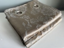 Large, Heavy Next Eyelet Lined  Rococo Curtains In Beautiful Muted Gold/Silver