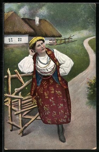 Postcard ukrainian woman in - postcard:,