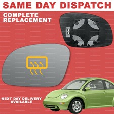 VW New Beetle 2003-2010 wing mirror glass for Left passenger side Heated