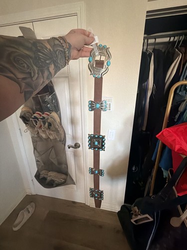 Mml brown leather turquoise - brown,