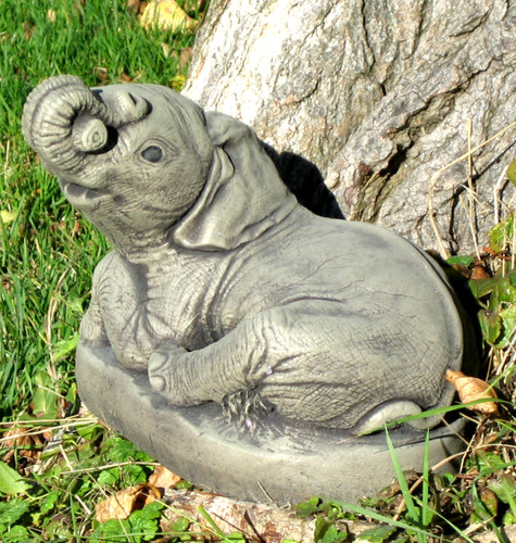 Elephant stone garden ornament - elephant,