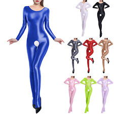 Women's Crotchless Bodystocking Bodysuits Nylon Sheer Full Jumpsuits Pantyhose