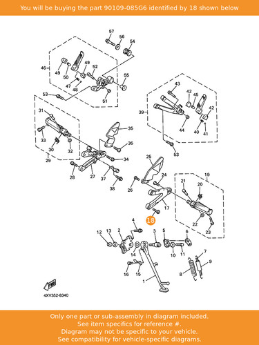 Yamaha bolt 90109 085g6 - 90109-085g6, oem