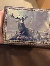 Early Sovereign Confectionary Toffee Sweet Tin Lithograph Scottish Hunt Stag Dog