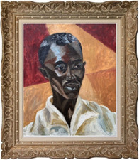 WOMAN PAINTER TRAVEL ANGEL 1960 PORTRAIT AFRICANIST CUBIST SENEGAL DAKAR (4)