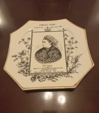 Antique Octagonal Queen Victoria 1886 Jubilee Year Commemorative Plate