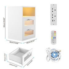 LED Bedside Table With
