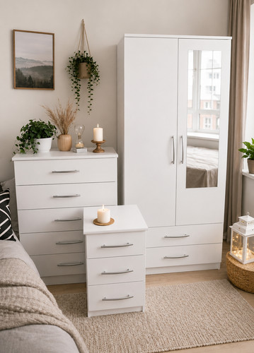 Fully assembled wardrobe set - assembled,