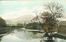 Antique Postcard River Rothay Windermere England Boat Scene