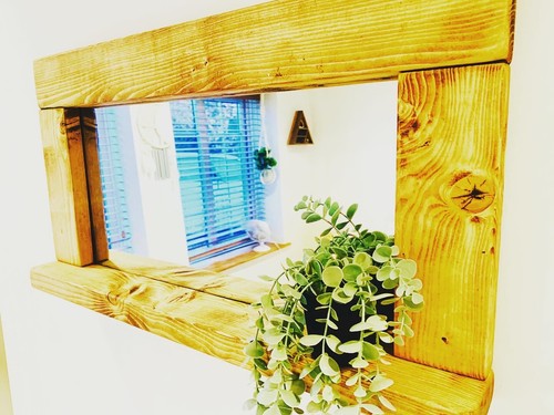 Rustic wooden mirror - rustic, english