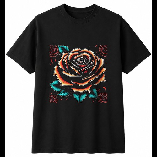 Tattoo black rose with - with, sparks