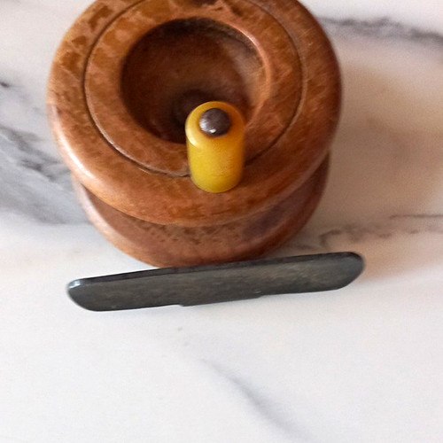 Vintage wooden fishing - fishing, reel