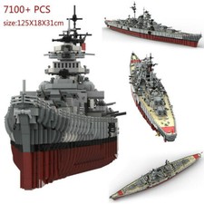 Bismarck Warship Model Building Blocks Set Battleship MOC Brick Toys Gift 7164pc
