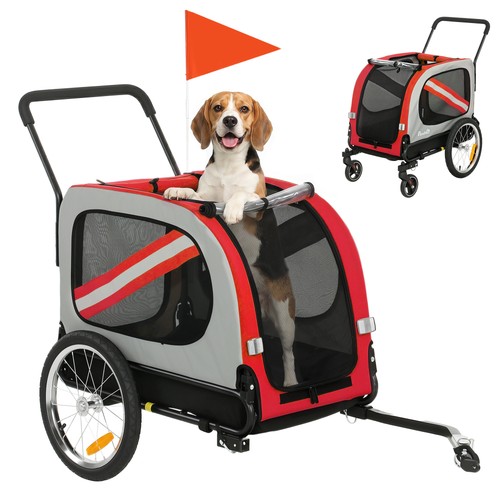 Pawhut dog bike trailer - 2-in-1,