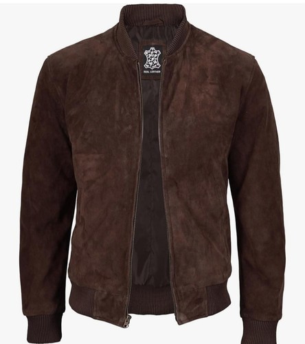 Men brown suede leather - men's,
