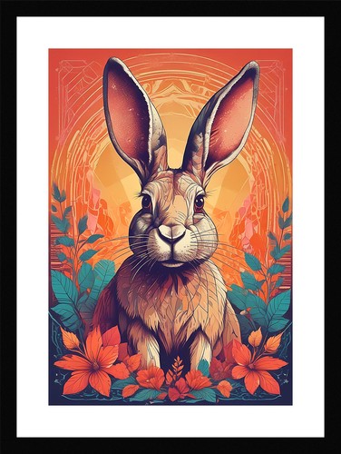 Nostalgic rabbit framed wall - rabbit,
