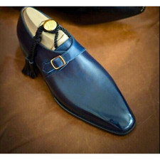 Tailored Navy Blue Leather