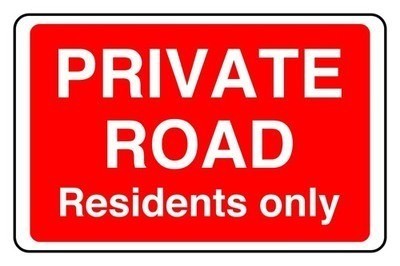 Private road residents only - residents,