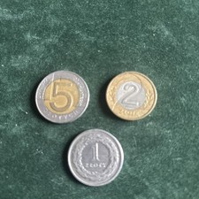 3 x Polish Coins 5 2 1 Zlotych Circulated Coins Of Poland