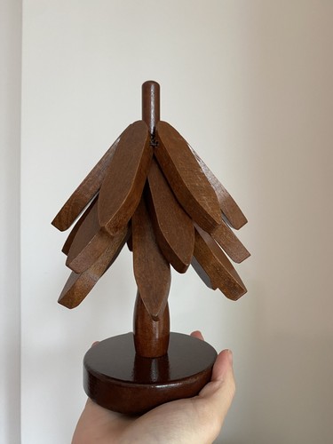 Vintage wooden tree trivet set - vintage,