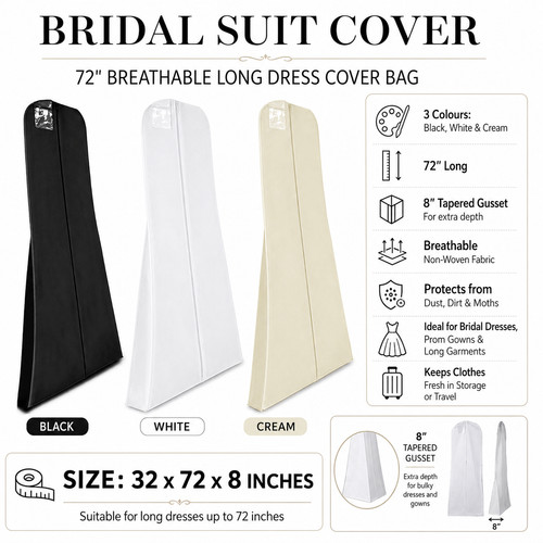 Breathable wedding long - 72"breathable,