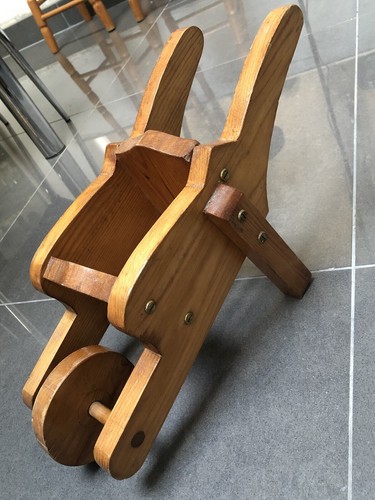 Vintage wooden wheelbarrow - wooden,