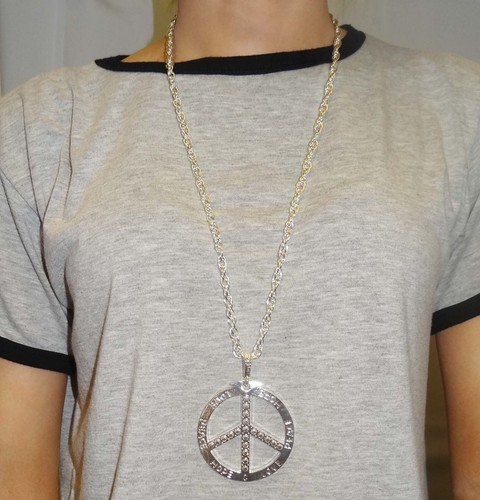 Silver peace cnd necklace - silver,