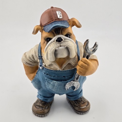 Resin english bulldog mechanic - resin,