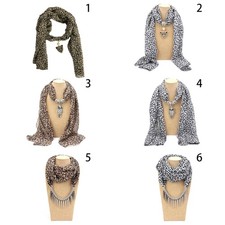 Fashion Brand New Women Long Chiffon Leopard Lady Scarf Necklace Pendant Jewelry