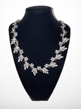 Trifari attributed Vintage Leaves Diamante Necklace c1950s fine condition
