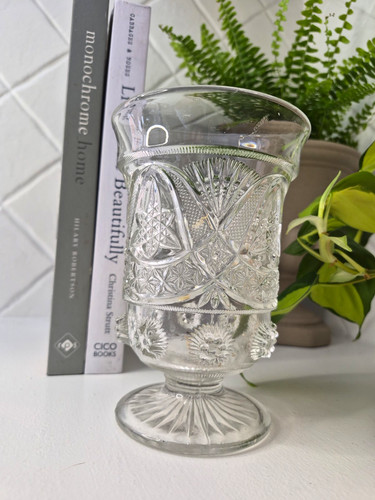 Antique clear pressed glass - pressed,
